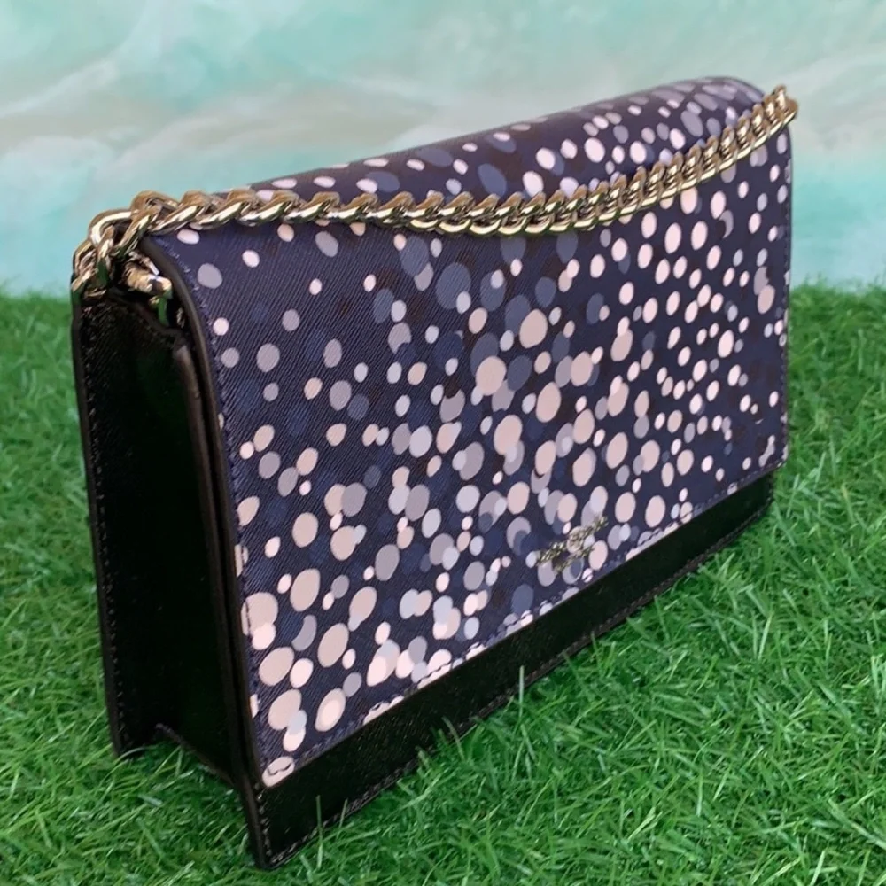 KATE SPADE CONVERTIBLE CROSSBODY CAMERON Saffiano Leather
Blue Dots
Black Body - Picture 13 of 15